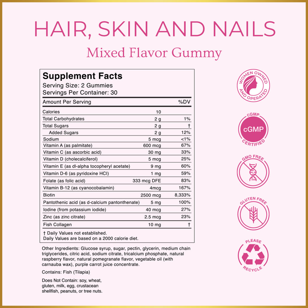 GoldN™ Hair, Skin & Nails Premium Gummies with Collagen