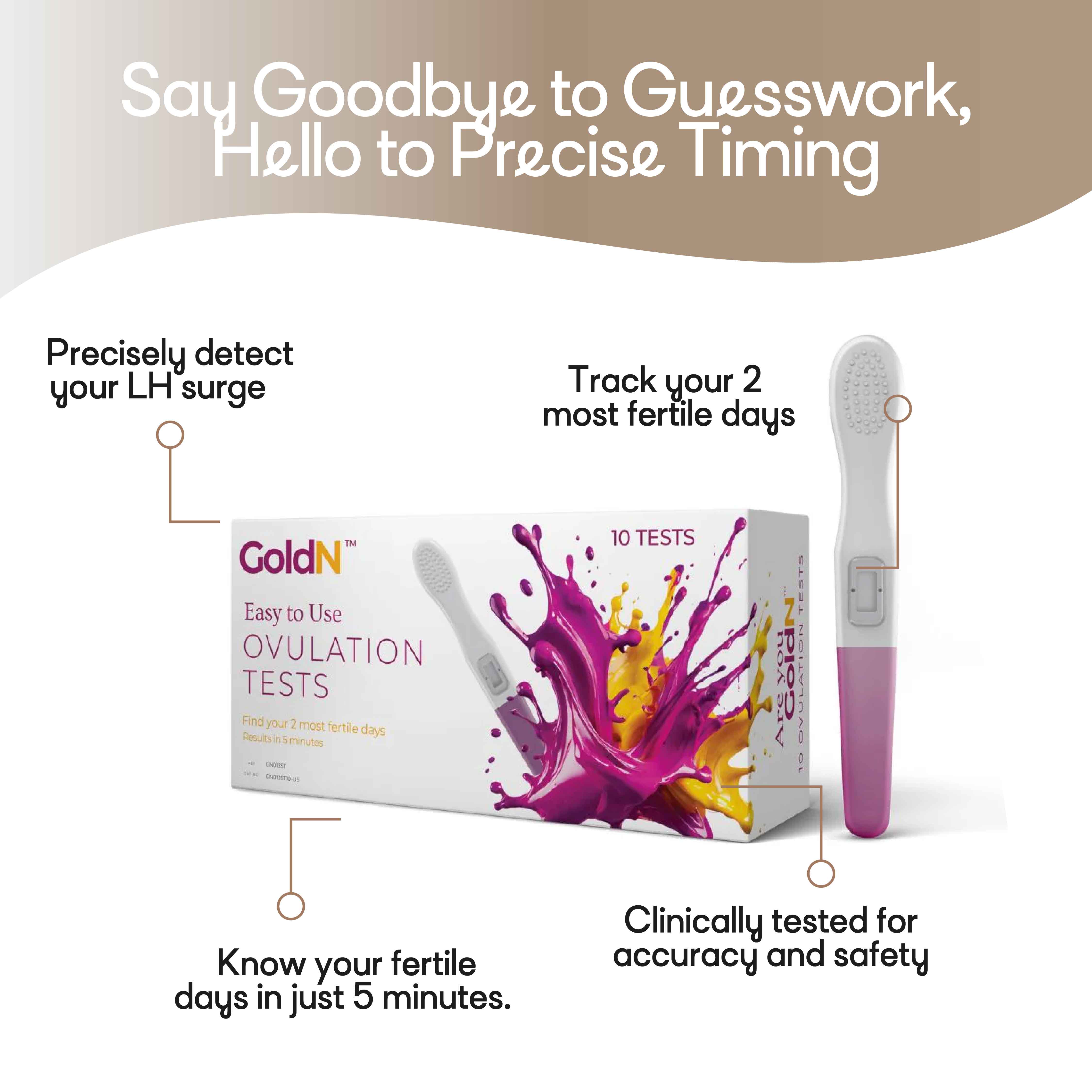 GoldN™ Easy To Use Ovulation Test (10 Count)