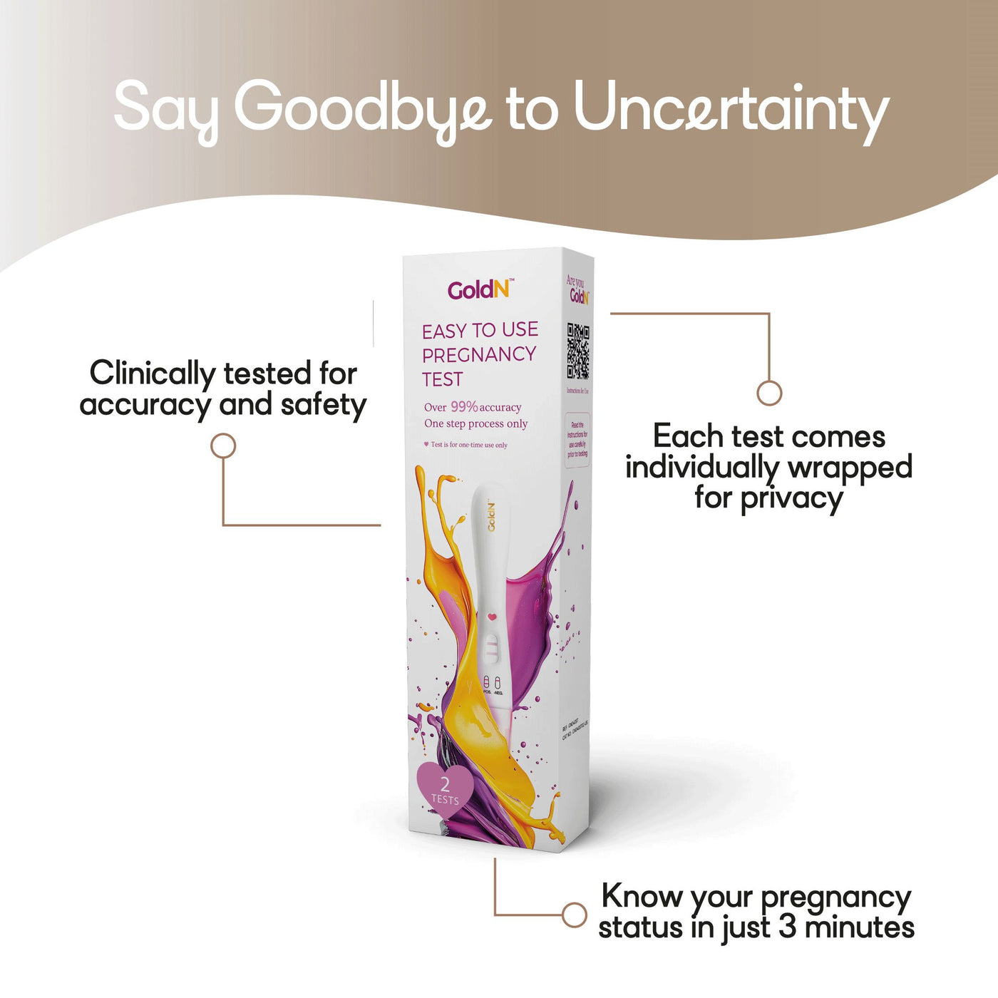 GoldN™ Easy To Use Pregnancy Test (2 Count)