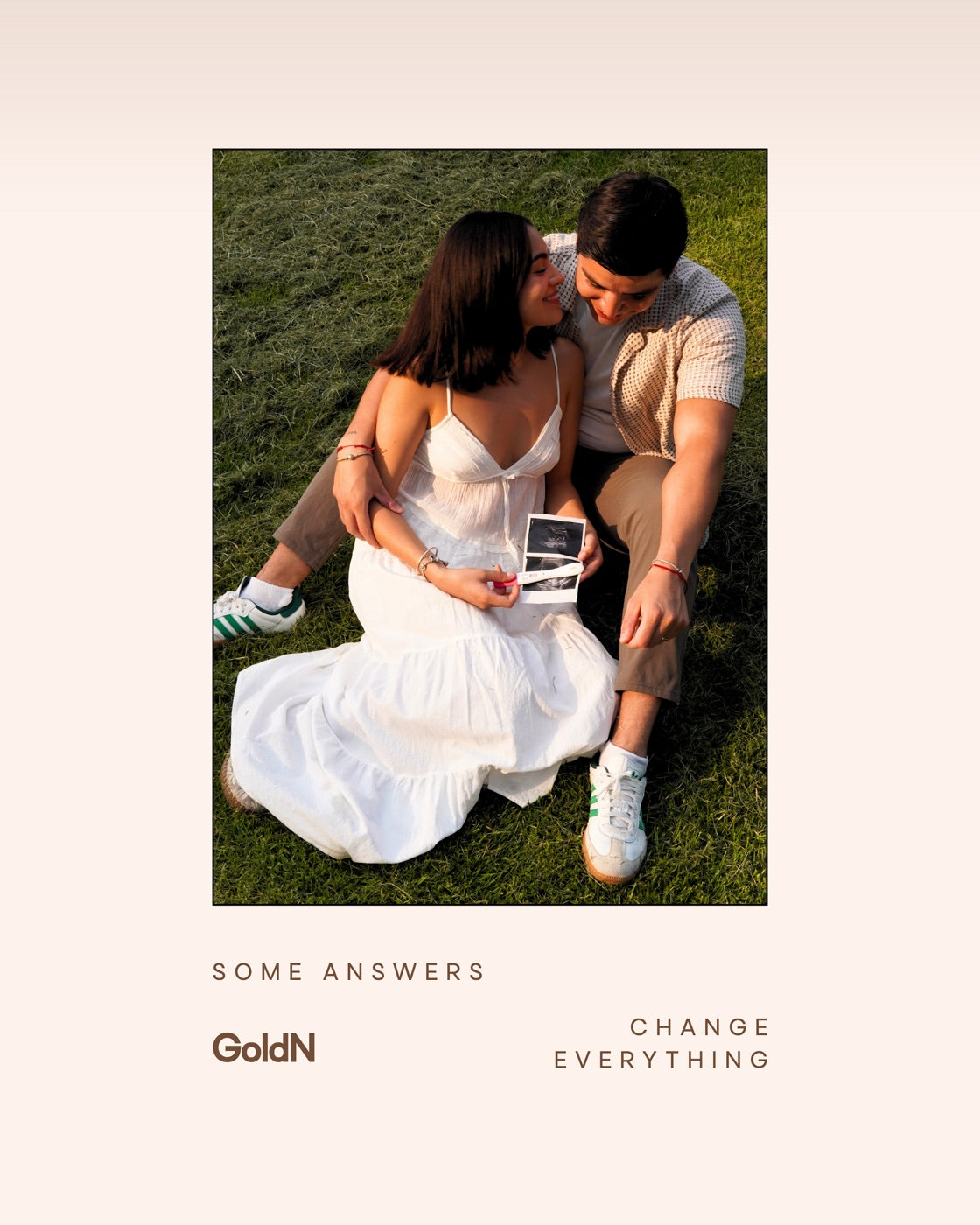 Couple sharing a soft GoldN moment